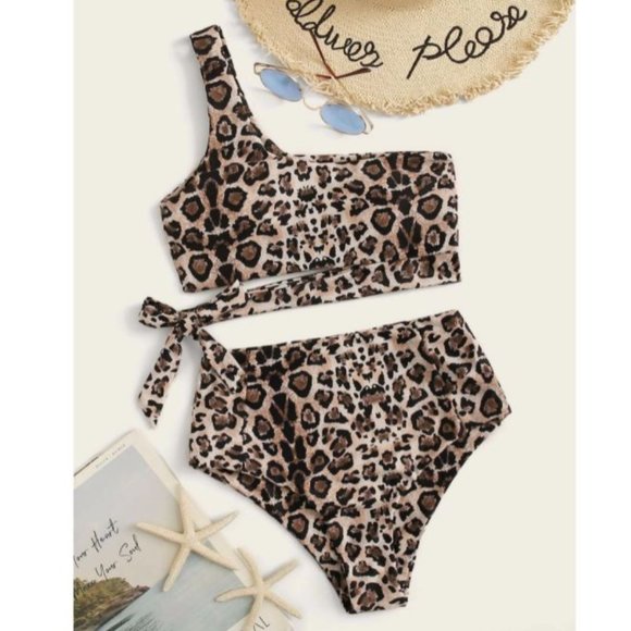 Leopard Tie Bikini - Picture 1 of 6